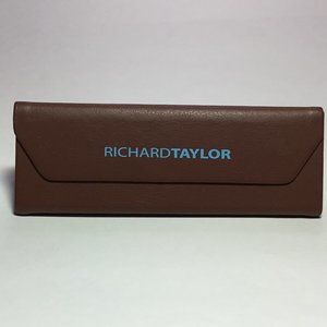 Richard Taylor Triangle Eyeglass Case Faux Leather Brown EUC